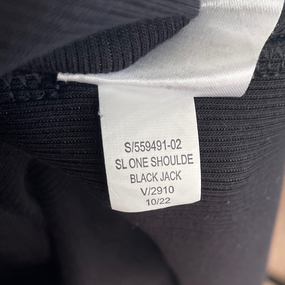 Old Navy Black Fitted One Shoulder Double Strap Rib Knit Midi Dress 3X - Picture 8 of 8
